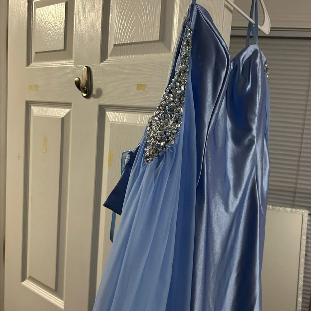 Blue Gown with Beaded Detail